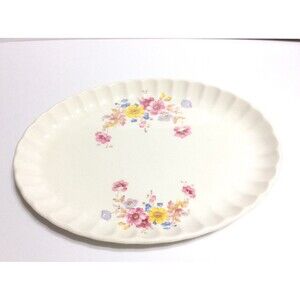 W.S. George Bolero Mayfair Floral Platter Serving Platte Circa 1943 13 3/4" Long